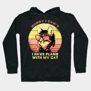 Sorry I Cant I have Plans With My Cat Sunset Hoodie